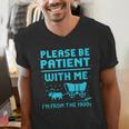 Please Be Patient With Me I'm From The 1900s Pixel Wagon Men's V-Neck T-Shirt