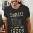 Please Be Patient With Me I'm From The 1900s Retro Vintage Men's V-Neck T-Shirt