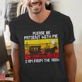Please Be Patient With Me I'm From The 1900s Vintage Sun Set Men's V-Neck T-Shirt