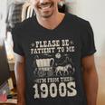 Please Be Patient To Me I'm From The 1900s Wild West Vintage Men's V-Neck T-Shirt