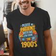 Please Be Patient-With Me I'm From The 1900s Retro 90's Men's V-Neck T-Shirt