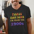 Please Slow Down I'm From The 1900s Retro Vintage 70 Men's V-Neck T-Shirt