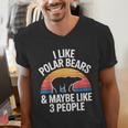 I Like Polar Bears Maybe 3 People Sarcastic Introvert Humor Men's V-Neck T-Shirt I Like Polar Bears Maybe 3 People Sarcastic Introvert Humor Men's V-Neck T-Shirt