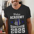 Police Academy Survivor 2025 Graduation Police School Men's V-Neck T-Shirt