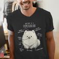 Pomeranian Anatomy Cute Pet Pom Mom Dog Dad For Men Women Girls Kids Men's V-Neck T-Shirt