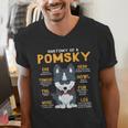 Pomsky Anatomy Dog Mom Dad Men's V-Neck T-Shirt