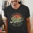 Pops Like a Grandpa Only Cooler Vintage Retro Pops Dad Men's V-Neck T-Shirt