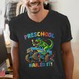 Preschool Graduation Monster Truck Dinosaur Boys Dino Tee Men's V-Neck T-Shirt