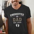 Promoted To Dad Est 2026 For Men Fathers Matching Men's V-Neck T-Shirt Promoted To Dad Est 2026 For Men Fathers Matching Men's V-Neck T-Shirt