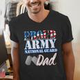 Proud Army National Guard Dad Fathers Day Shirt Men Men's V-Neck T-Shirt
