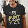 Proud Aunt Of 2024 College Graduate Family 24 Graduation Men's V-Neck T-Shirt