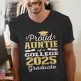 Proud Auntie Of 2025 College Graduate Family 25 Graduation Men's V-Neck T-Shirt