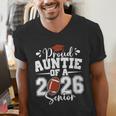 Proud Auntie Of A 2026 Senior Football Graduation Family Men's V-Neck T-Shirt