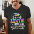 Proud Auntie Of Kindergarten Graduate 2025 Graduation Auntie Men's V-Neck T-Shirt