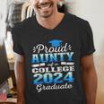 Proud Aunty Of 2024 College Graduate Family 24 Graduation Men's V-Neck T-Shirt