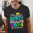 Proud Aunty Of Kindergarten Graduate 2024 Graduation Aunty Men's V-Neck T-Shirt