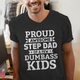 Proud Awesome Step Dad Of A Few Dumbass Kids Men's V-Neck T-Shirt
