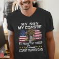 Proud Coast Guard Dad Coast Guard Graduation Dad Men's V-Neck T-Shirt