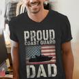 Proud Coast Guard Dad USCG American Flag T-Shirt Men's V-Neck T-Shirt