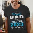 Proud Dad Of 2023 Class Master Graduate Family Graduation Men's V-Neck T-Shirt