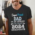 Proud DAD Of A 5th Grade Graduate 2024 Elementary Graduation Men's V-Neck T-Shirt