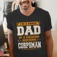 Proud Dad Of Awesome Corpsman Father's Day Men's V-Neck T-Shirt