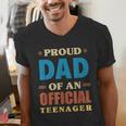 Proud Dad Of An Official Teenager 13th Birthday Family Men's V-Neck T-Shirt