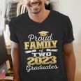 Proud Family Of Two 2023 Graduate Class 2023 Graduation Men's V-Neck T-Shirt