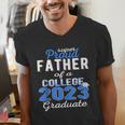 Proud Father Of 2023 College Graduate Family 23 Graduation Men's V-Neck T-Shirt