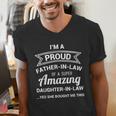 Proud Father In Law Shirt Dad Fathers Day Ideas Men's V-Neck T-Shirt