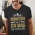 Proud Godmother Of 5th Grade Graduate 2023 Family Graduation Men's V-Neck T-Shirt