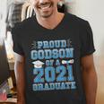 Proud Godson Of a 2021 Graduate School Graduation Family Men's V-Neck T-Shirt