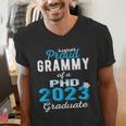 Proud Grammy Class Of 2023 PHD Graduate Doctorate Graduation Men's V-Neck T-Shirt