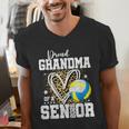Proud Grandma Of A 2026 Senior Volleyball Graduation Leopard Men's V-Neck T-Shirt