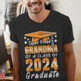 Proud Grandma Of A Class Of 2024 Matching Family Graduation Men's V-Neck T-Shirt
