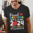 Proud Grandma Of Class Of 2024 Preschool Graduate Graduation Men's V-Neck T-Shirt