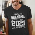 Proud Grandma Graduation Senior 21 Grad Class Of 2021 Men's V-Neck T-Shirt
