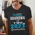 Proud Grandma Of Two 2023 Graduate Class 2023 Graduation Men's V-Neck T-Shirt