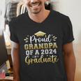 Proud Grandpa Of a 2024 Graduate Senior Graduation Men Men's V-Neck T-Shirt