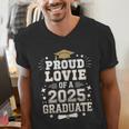 Proud Lovie Of A Class Of 2025 Graduate Senior Graduation Men's V-Neck T-Shirt