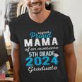 Proud Mama Of 5th Grade Graduate 2024 Elementary Graduation Men's V-Neck T-Shirt