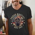 Proud Mastiff Dad American Flag Patriotic Mastiff Dad Men's V-Neck T-Shirt Proud Mastiff Dad American Flag Patriotic Mastiff Dad Men's V-Neck T-Shirt