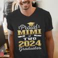 Proud Mimi Of Two 2024 Graduate Class 2024 Graduation Family Men's V-Neck T-Shirt