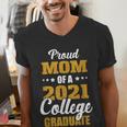 Proud Mom Of A 2021 College Graduate Senior Graduation Men's V-Neck T-Shirt