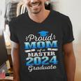 Proud Mom Of 2024 Class Master Graduate Family Graduation Men's V-Neck T-Shirt