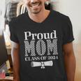 Proud Mom Of a 2024 Graduate Mama Checkered Graduation Men's V-Neck T-Shirt
