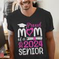 Proud Mom Of A 2024 Senior Graduation Men's V-Neck T-Shirt