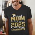 Proud Mom Of 2025 Graduate College Shirt Graduation Men's V-Neck T-Shirt