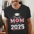 Proud Mom Of a 2025 Graduate Senior Mom Family Graduation Men's V-Neck T-Shirt