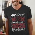 Proud Mom Of 2025 Senior Graduate Matching Family Graduation Men's V-Neck T-Shirt